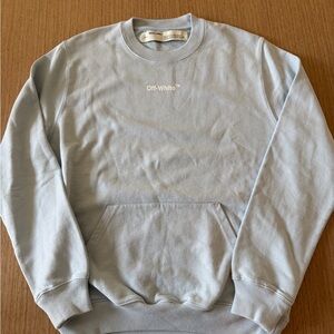 Off-White Men's Sky Blue Crewneck Sweater